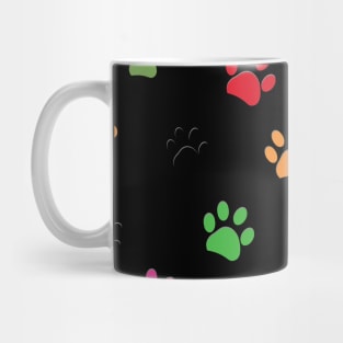 Colorful paw prints pattern Mug